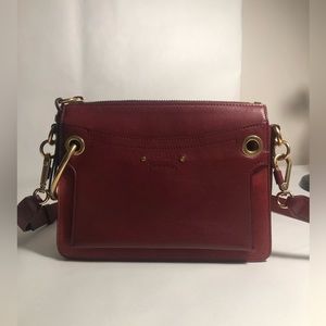 Chloé Maroon Small Roy Shoulder Bag